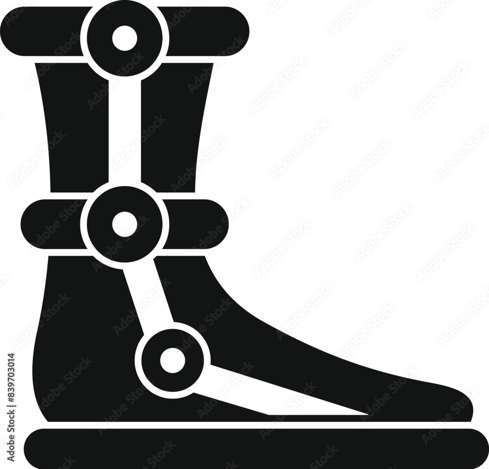 Showing the concept of recovery with a supportive boot aiding in healing