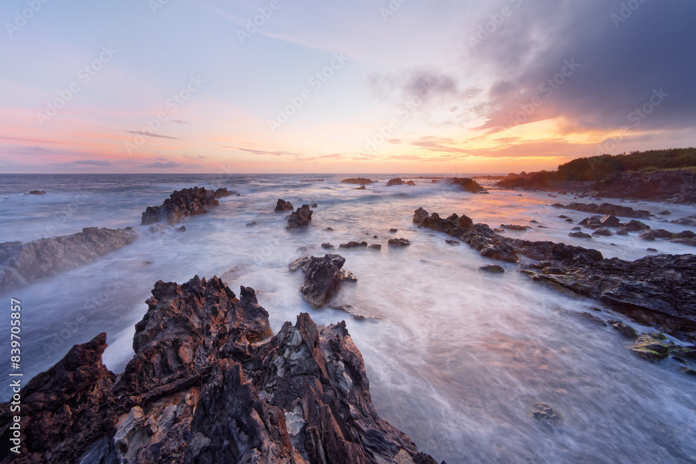 Wild coast in the evening light