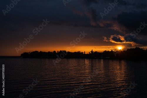 sunset over the lake