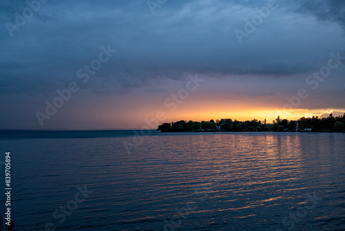 sunset over the lake