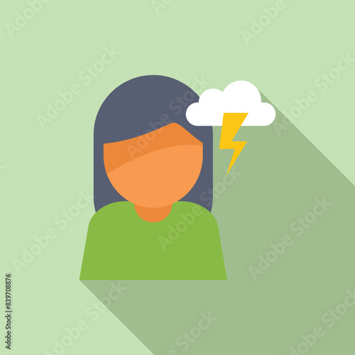 Woman experiencing a sudden idea coming to her as a lightning bolt
