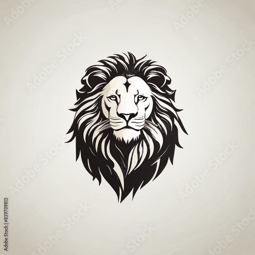 Minimalist geometric simple colorful lion logo design