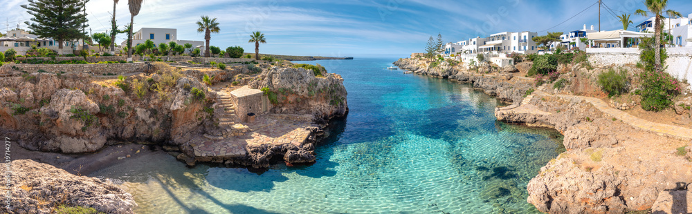 Famous seaside village of Avlemonas with beautiful natural scenic fjord in island of Kythera, South Aegean sea, Greece Famous seaside village of Avlemonas with beautiful natural scenic fjord in island of Kythera, South Aegean sea, Greece