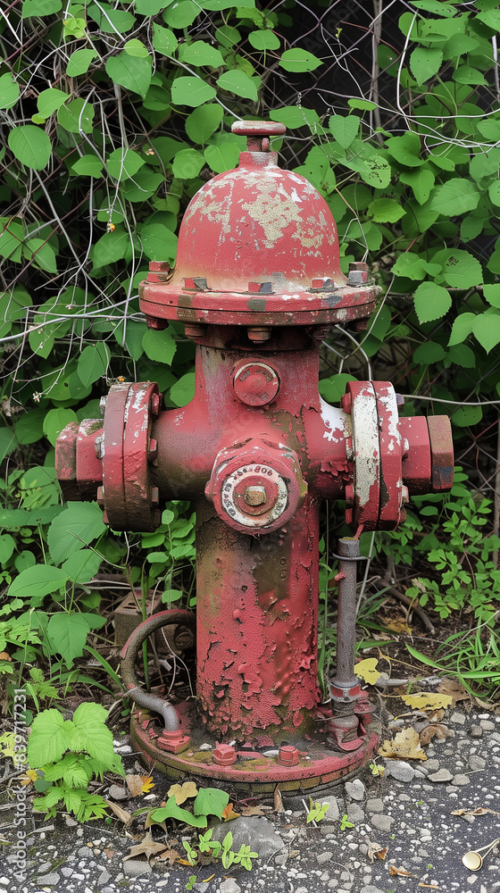 red fire hydrant with hedge background red fire hydrant with hedge background