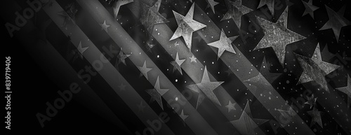 Black and gray background with stars and stripes, featuring an American flag pattern Generative AI