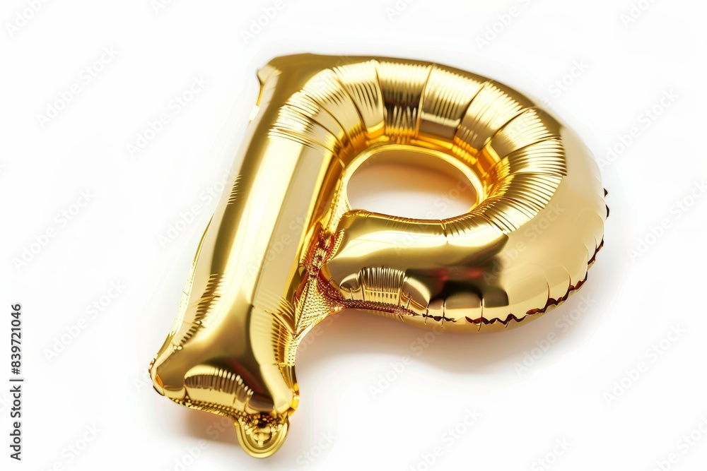 Gold balloon uppercase letter P part of full set Gold balloon uppercase letter P part of full set