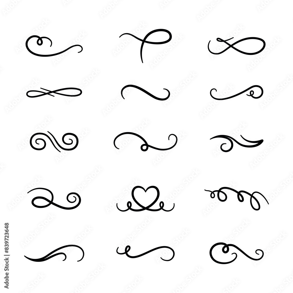 Conjunto de ornamentos em linha