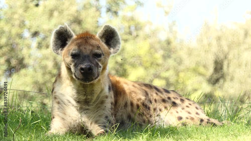 Spotted hyena (Crocuta crocuta), laughing hyena Spotted hyena (Crocuta crocuta), laughing hyena