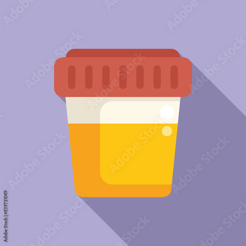 Plastic cup containing a urine sample, awaiting laboratory testing