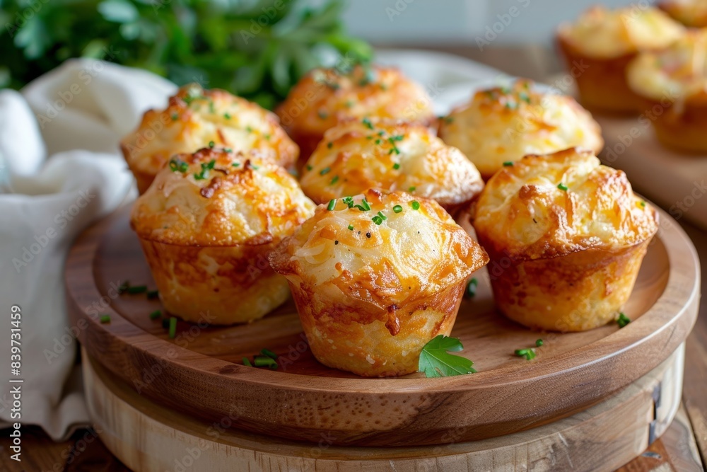 Mini muffins with cheese and onion flavor Mini muffins with cheese and onion flavor