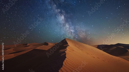 A starry night in the desert with sand dunes and a clear sky highdefinition and serene  generated with AI