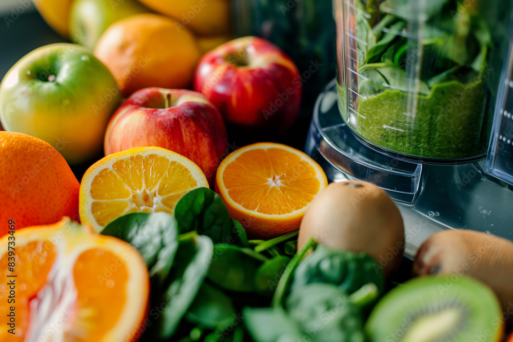 Fresh Smoothie Ingredients with Blender Fresh Smoothie Ingredients with Blender