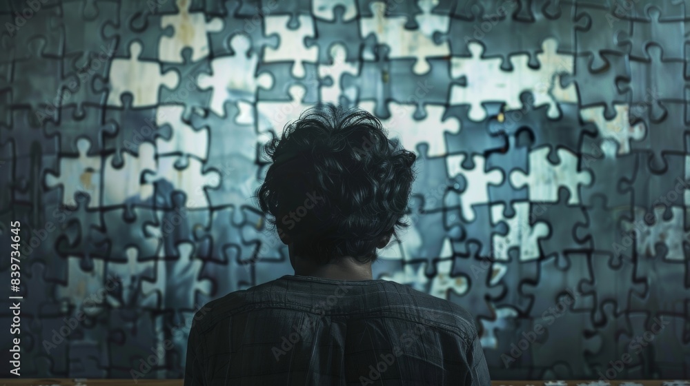 A person sitting in front of a puzzle with a defeated look on their face symbolizing the emotional toll of living with a brain disorder A person sitting in front of a puzzle with a defeated look on their face symbolizing the emotional toll of living with a brain disorder