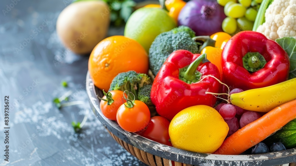 A bowl filled with colorful fruits and vegetables highlighting the importance of a wellrounded and nutritious diet for overall brain health A bowl filled with colorful fruits and vegetables highlighting the importance of a wellrounded and nutritious diet for overall brain health