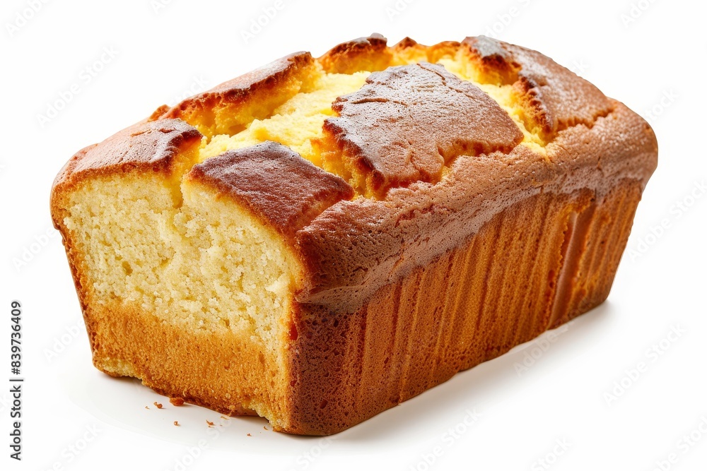 New pound cake on white background New pound cake on white background