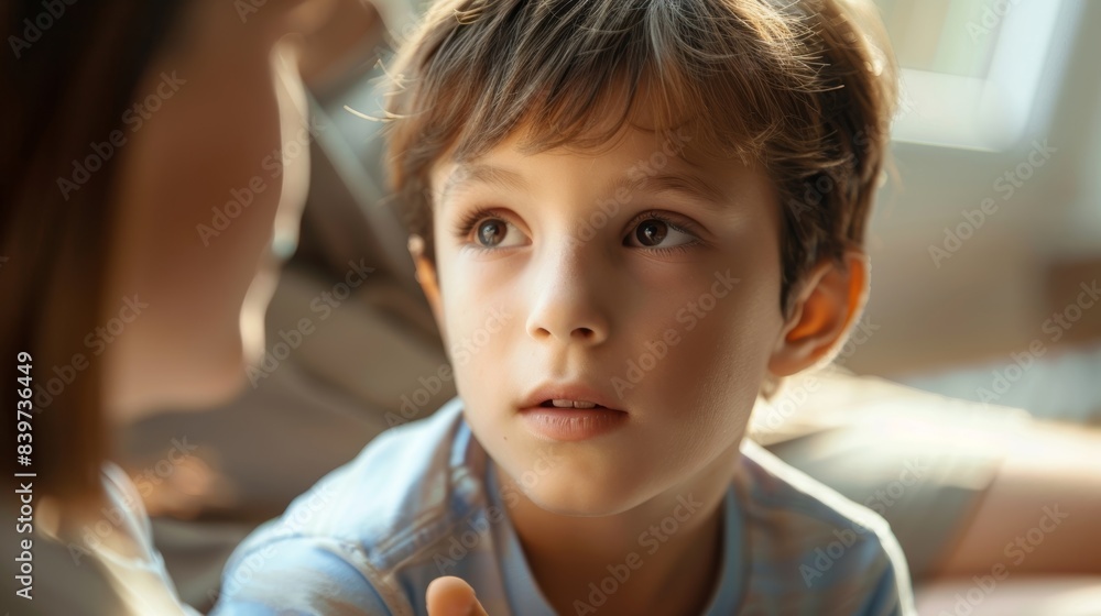 A child with autism engaging in speech therapy activities learning to communicate their needs and wants effectively A child with autism engaging in speech therapy activities learning to communicate their needs and wants effectively