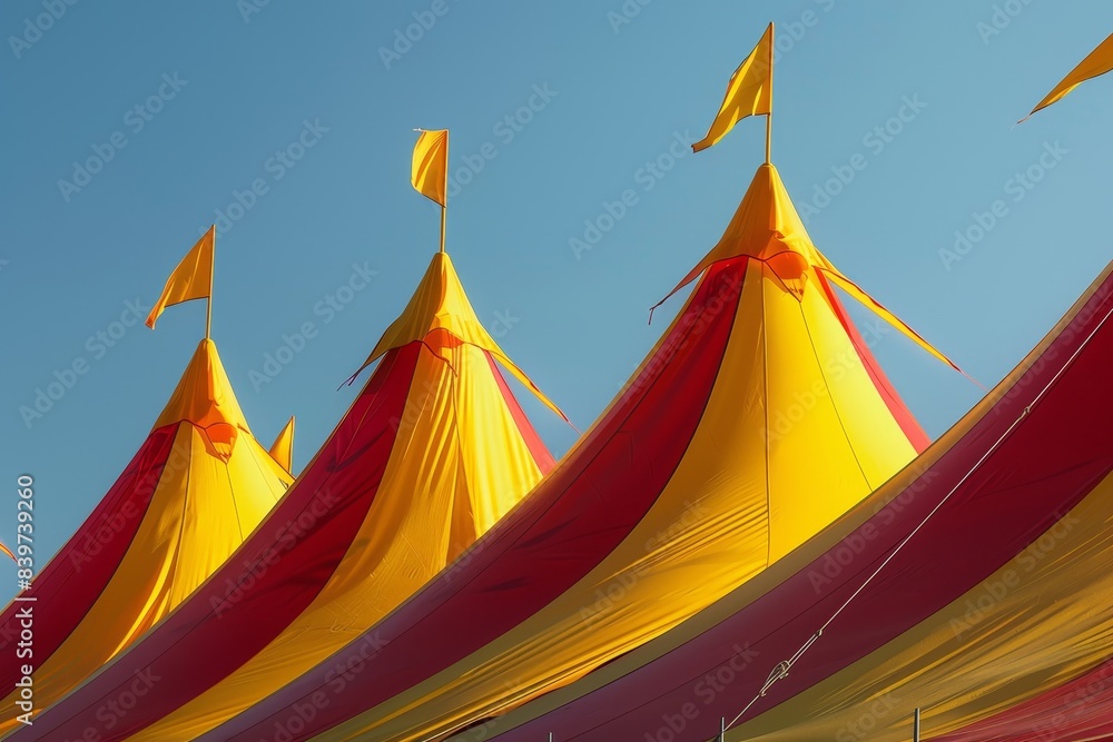 Red and yellow top big tent Red and yellow top big tent