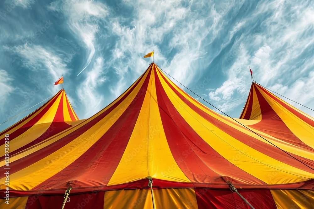 Red and yellow striped circus tent Red and yellow striped circus tent