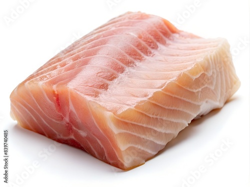 Raw fish fillet isolated on white background. Ai generated