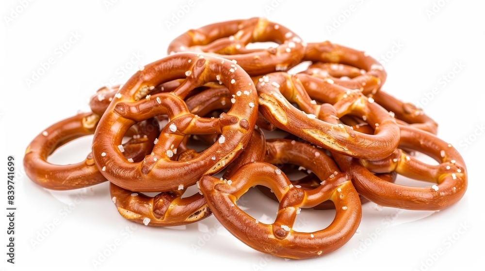 delectable pretzels isolated on white golden brown salty snacks cut out digital food photography delectable pretzels isolated on white golden brown salty snacks cut out digital food photography