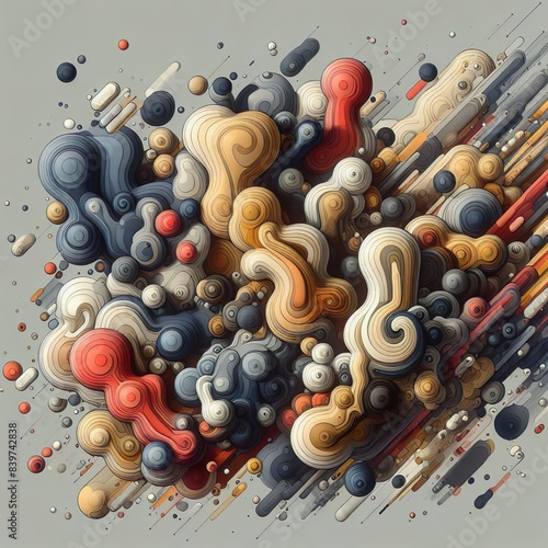 Abstract peanut color and grey color being made up of oddly matched colors