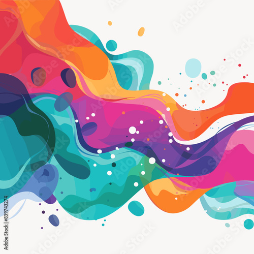Colorful Abstract Wave Patterns on White Background