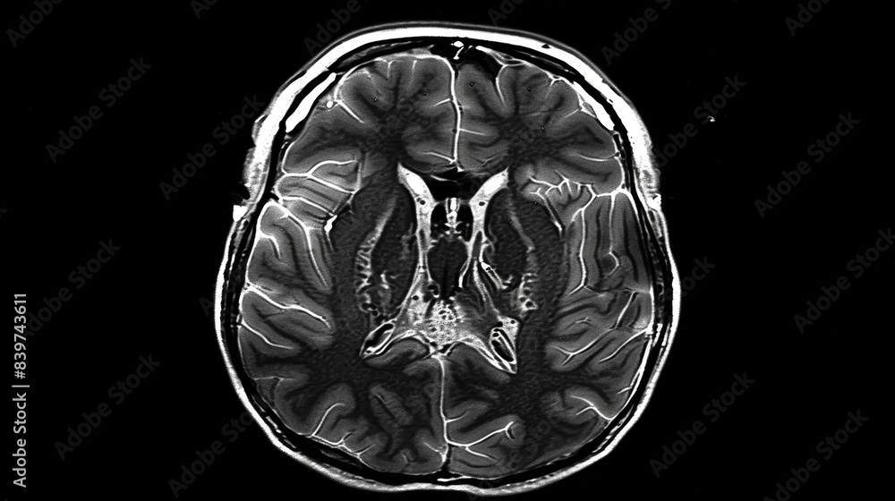 Detailed CT scan of a brain displaying advanced atrophy Detailed CT scan of a brain displaying advanced atrophy