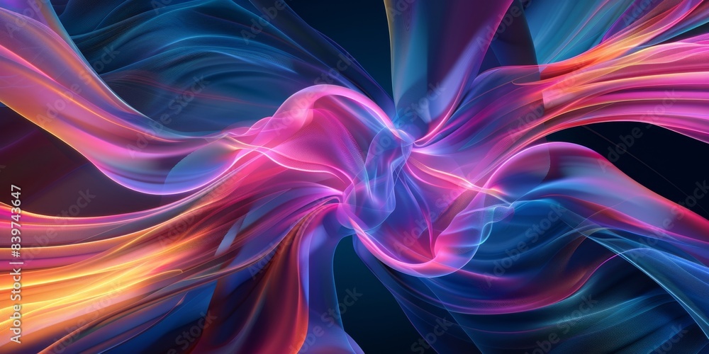 Naklejka premium Abstract Multicolor Visualization of Flowing Light