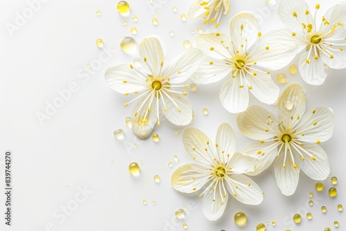 White background with isolated oil painting of rape blossoms