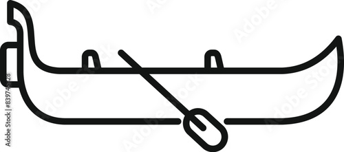 Icon of a gondola being rowed down a canal by a gondolier
