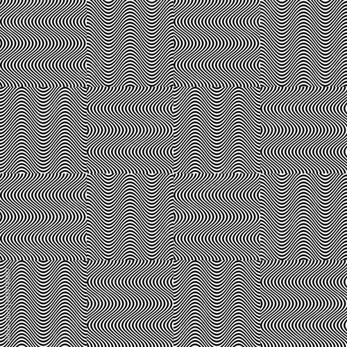 Checkerboard zigzag vector seamless print pattern. 