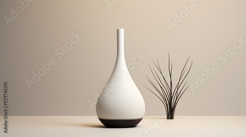 A sleek mockup of a portable essential oil diffuser with modern design, displayed on a white background 
