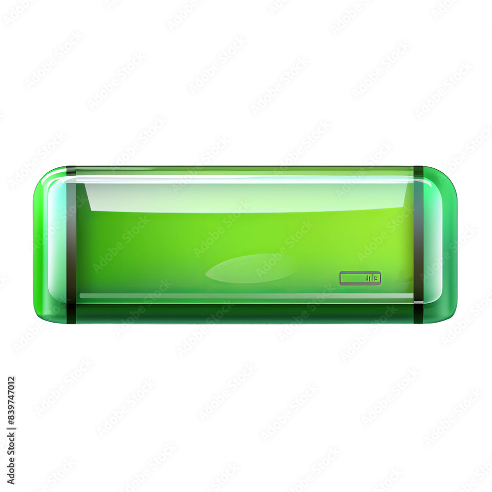 green horizontal glossy glass battery icon with half charge isolated on white green horizontal glossy glass battery icon with half charge isolated on white