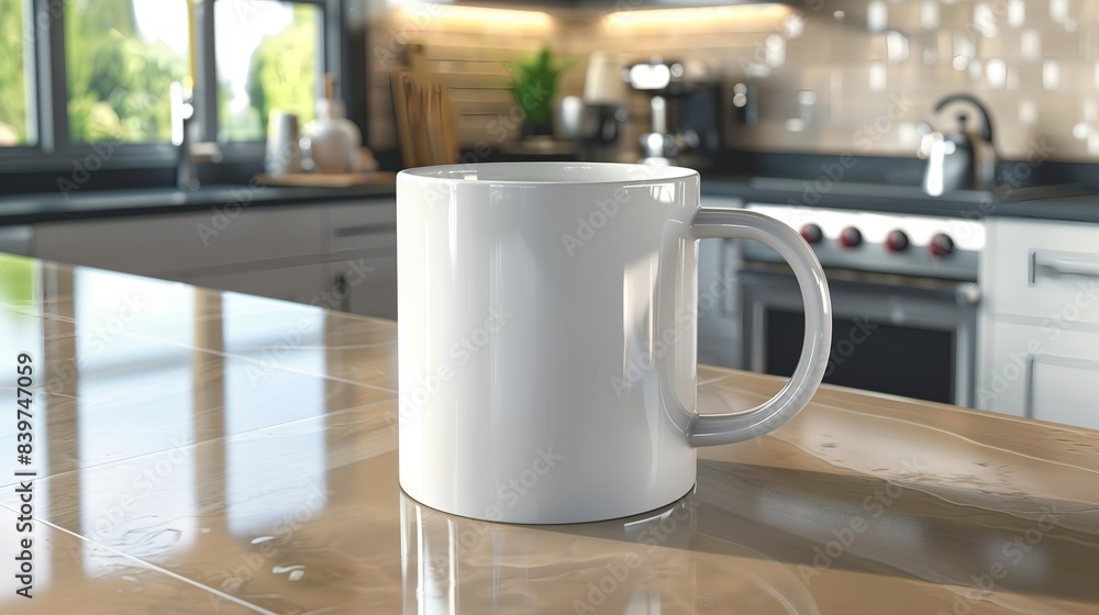 Ceramic Coffee Mug on Kitchen Counter Display Ceramic Coffee Mug on Kitchen Counter Display