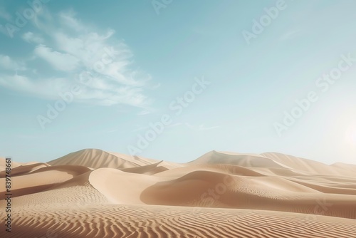 Sand dunes in desert landscape 
