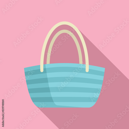 Blue and white striped beach bag, ready for a day of sun and sand