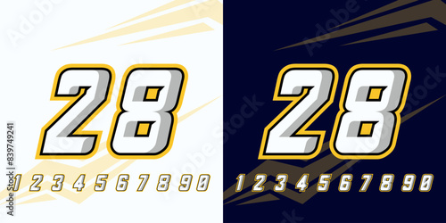number 28 racing and automotive for, racing, sports jersey with racing effects