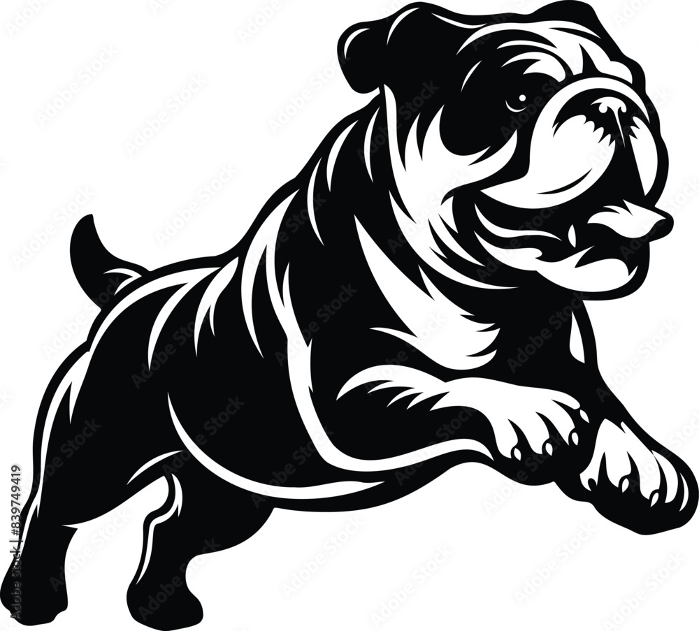 Bulldog vector silhouette illustration design Bulldog vector silhouette illustration design