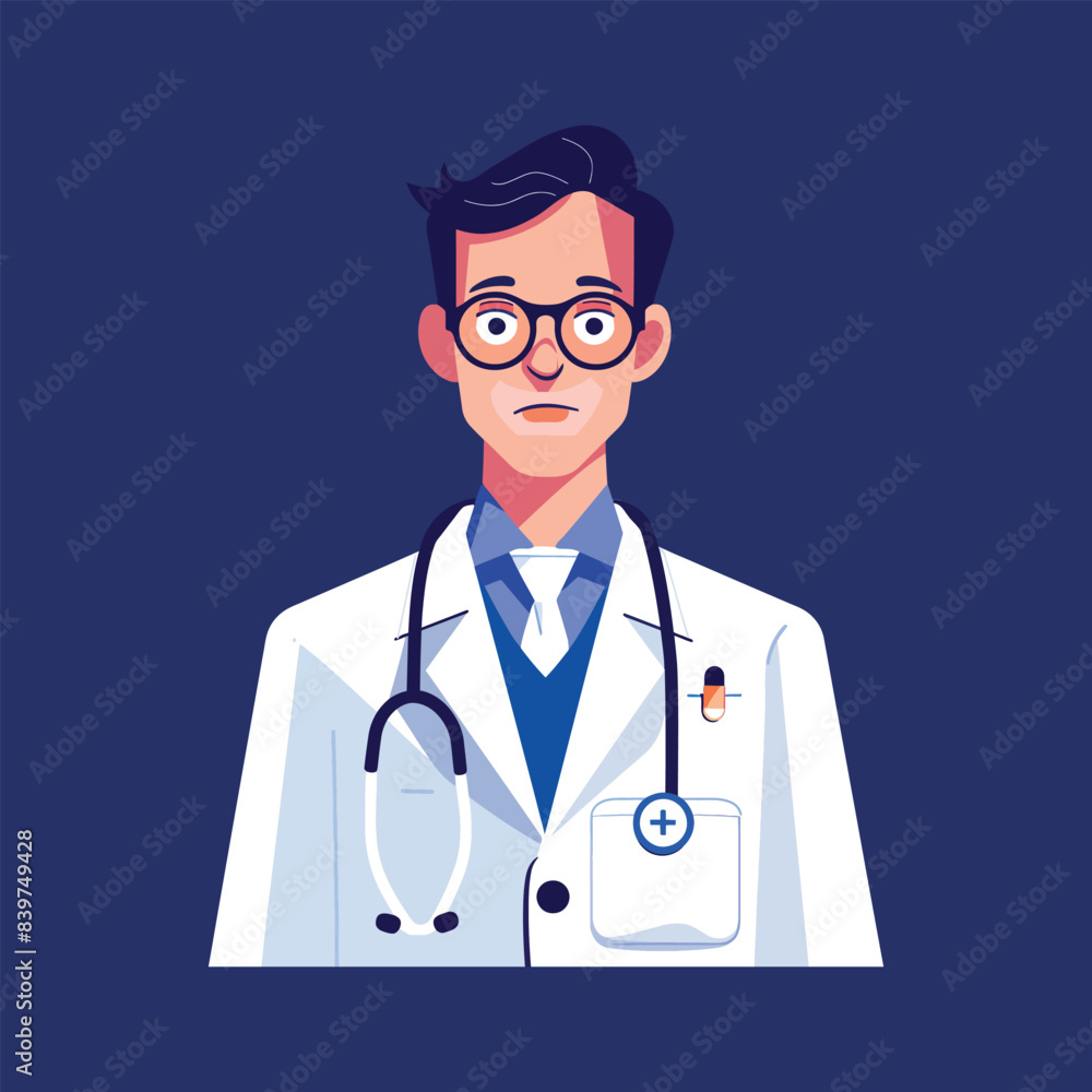 Fototapeta premium Doctor Flat Vector Icon