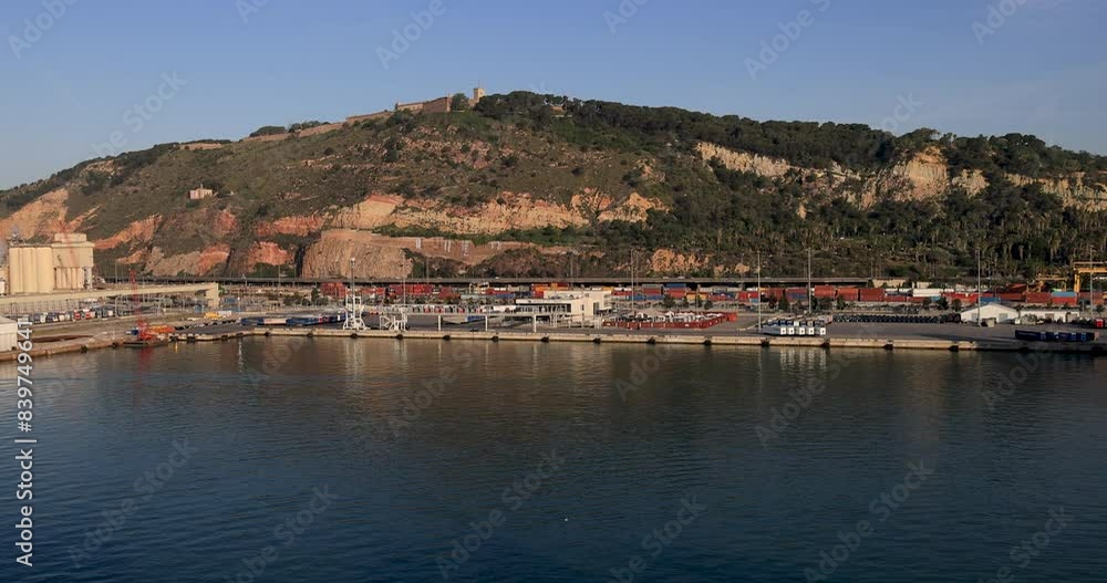 Barcelona Spain harbor bulk terminals cargo ship pan. City and surrounding towns is home to around 4.8 million people. Cultural center and a major tourist destination. Barcelona Spain harbor bulk terminals cargo ship pan. City and surrounding towns is home to around 4.8 million people. Cultural center and a major tourist destination.