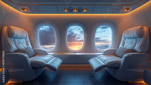 Luxurious First-Class Airplane Seats