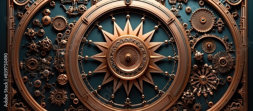 golden clock with gears and cogwheels