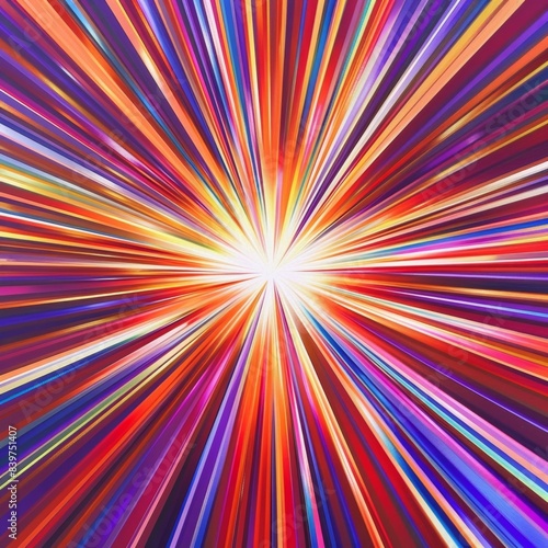 Abstract Radial Burst of Color and Light