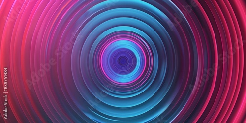 Abstract Concentric Circles With Gradient Transitions In Pink, Blue, And Purple