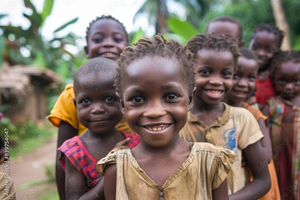 Unidentified Togolese children in the village. Togo children suffer of poverty due to the bad economy Unidentified Togolese children in the village. Togo children suffer of poverty due to the bad economy