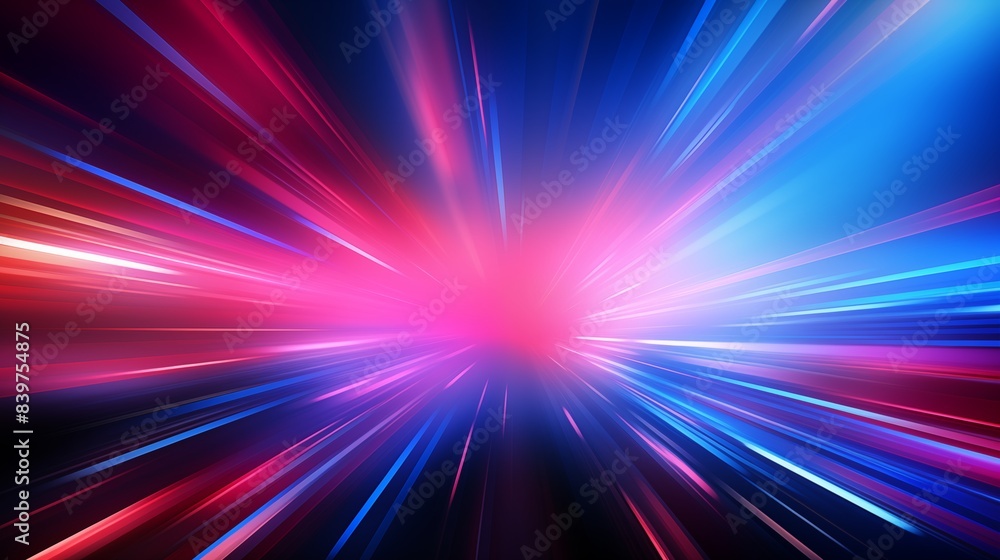 Abstract Light Burst with Vibrant Neon Colored Rays and Motion. Abstract Light Burst with Vibrant Neon Colored Rays and Motion.