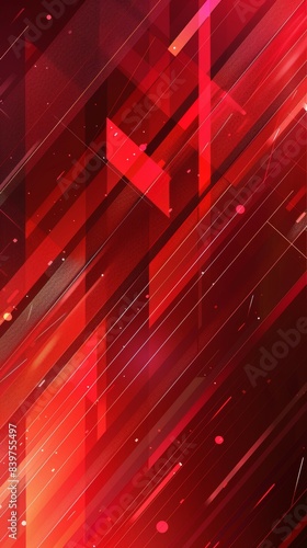 Abstract red gradient background. Minimalist style cover template with vibrant perspective 3d geometric shapes collection. Ideal design for social media, cover, banner, flyer.