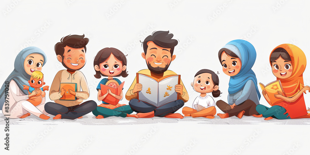 Children Reading Book Together Children Reading Book Together