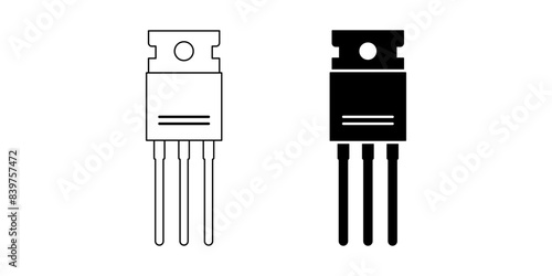 Voltage regulator icon set isolated on white background