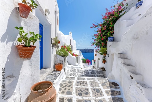 Fototapeta Naklejka Na Ścianę i Meble -  White architecture of Oia village on Santorini island, Greece 